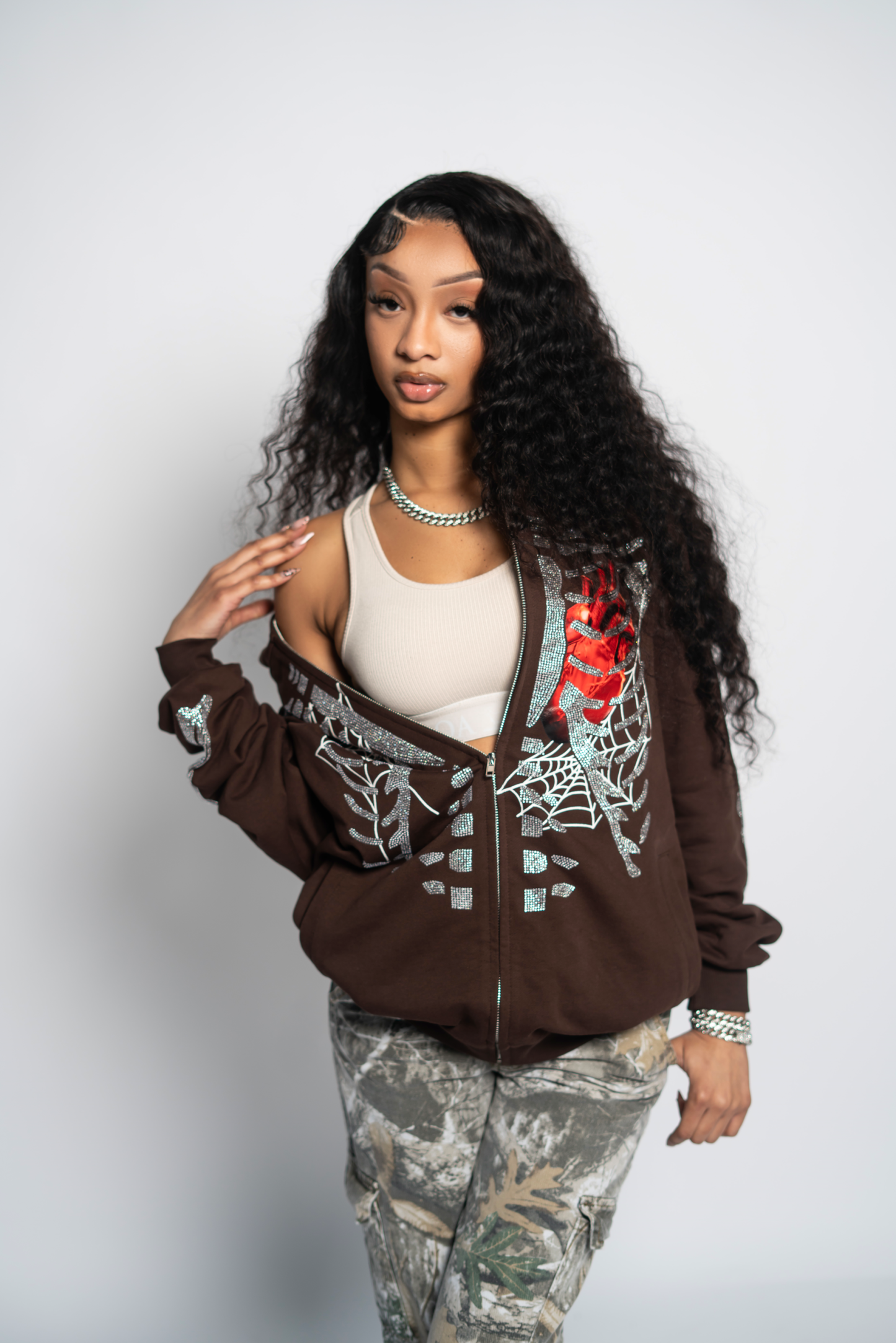 "Tombstone Brown" Dead Love Zip-Up